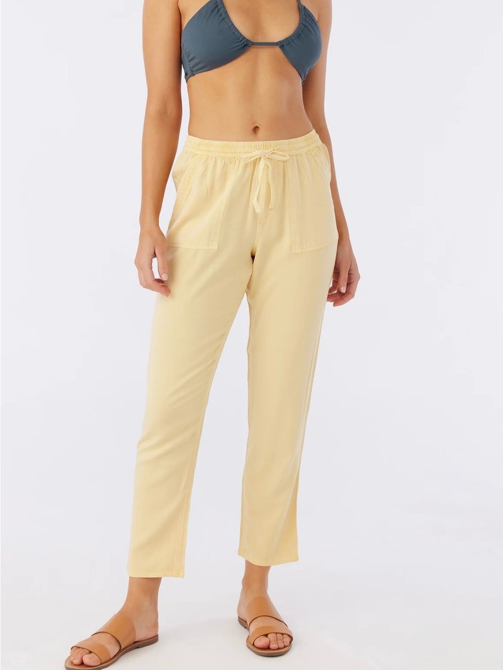 O'Neill Yellow Drawstring Cropped Lounge Pants